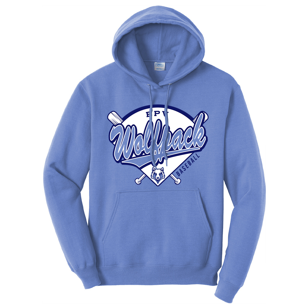 BPV Wolfpack Unisex Fleece Hooded Sweatshirt-Carolina Blue