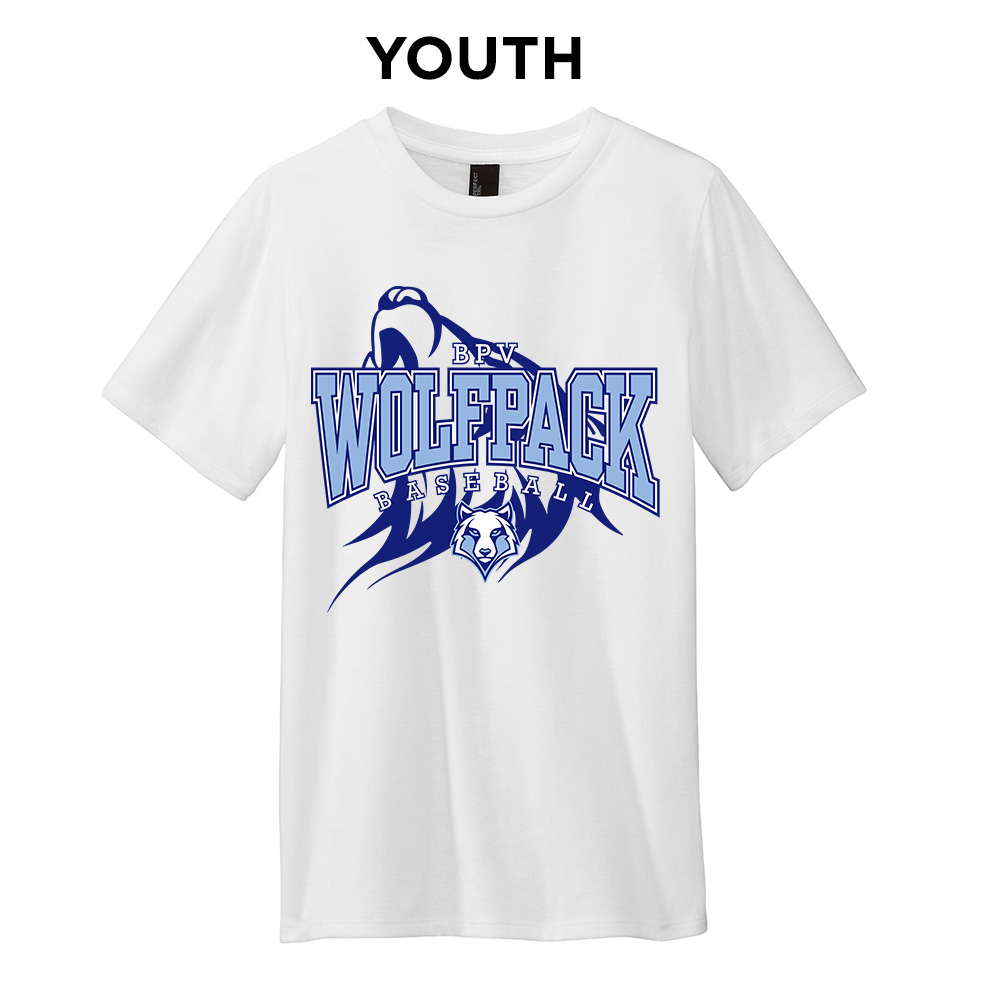 BPV Wolfpack Youth Premium Short Sleeve Tee-Grey Frost