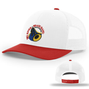 Big River Brass Band Richardson Pro Crown  combo color Mesh Back Adjustable back cap-White/Red
