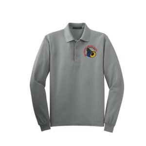Big River Brass Band Port Authority men Long Sleeve Silk Touch Polo-Cool Grey