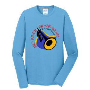 Big River Brass Band Men Long Sleeve Essential Blended Performance Tee-Aquatic Blue
