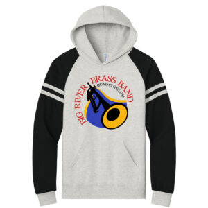 Big River Brass Band Jerzees Unisex NuBlend Varsity Colorblock Hooded Sweatshirt-Oatmeal Heather/Black