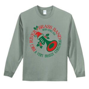 Big River Brass Band Unisex Cotton Long Sleeve Essential T-Shirt-Stone Wash Green