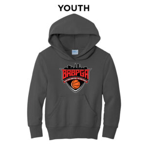 Baton Rouge Post Grad BB Youth Fleece Hooded Sweatshirt-Charcoal