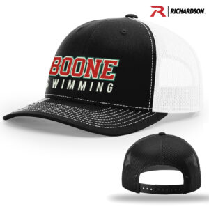 Boone Swimming Richardson Pro Crown Mesh Back Adjustable back cap Split-Black/White