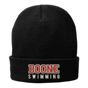 Boone Swimming Port Company Fleece Lined Knit stocking  Cap-Black