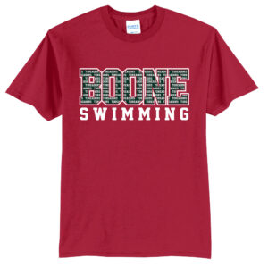 Boone Swimming Unisex Short Sleeve Tee-Red
