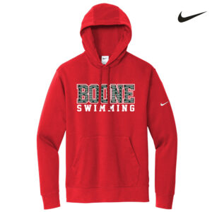 Boone Swimming Nike Club Fleece Sleeve Swoosh Pullover Hoodie Men-University Red