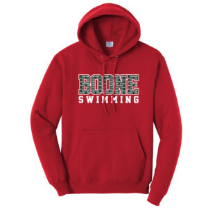 Boone Swimming Unisex Fleece Hooded Sweatshirt-Red