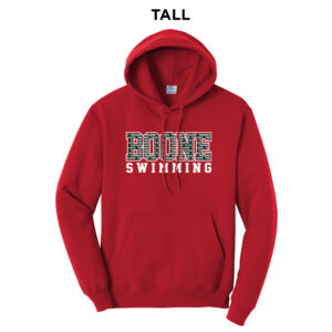 Boone Swimming Tall Fleece Hooded Sweatshirt-Red