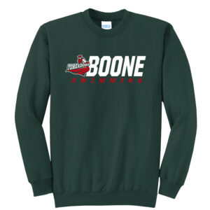 Boone Swimming Unisex Core Fleece Crewneck Sweatshirt-Dark Green
