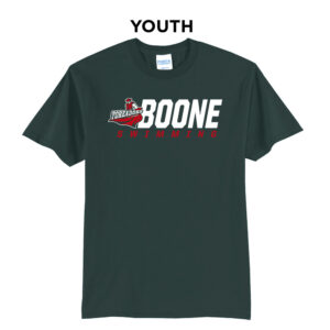 Boone Swimming Youth Short Sleeve Tee-Dark Green