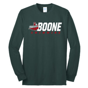 Boone Swimming Unisex Cotton Long Sleeve Tee-Dark Green
