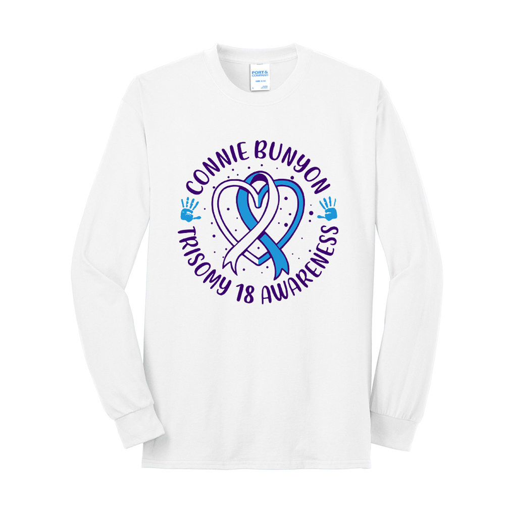 Connie Unisex Cotton Long Sleeve Tee-White