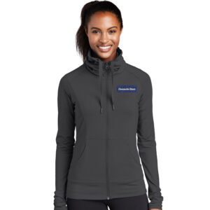 Camanche Cheer Ladies Sport-Wick Stretch Full Zip-Jacket-Charcoal