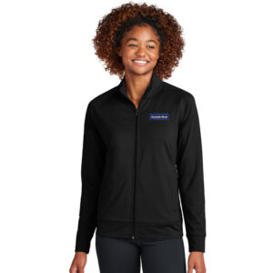 Camanche Cheer Sport Tek Ladies Sport Wick Stretch Full Zip Cadet Jacket-Black