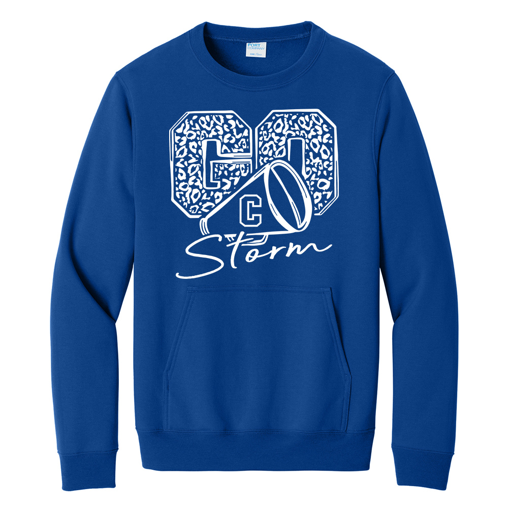 Camanche Cheer Unisex Fleece Crewneck Pocket Sweatshirt-Royal