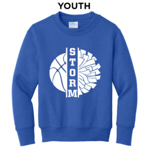 Camanche Cheer Youth Fleece Crewneck Sweatshirt-Royal