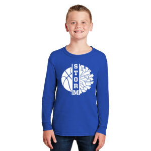 Camanche Cheer Youth Cotton Long Sleeve Tee-Royal