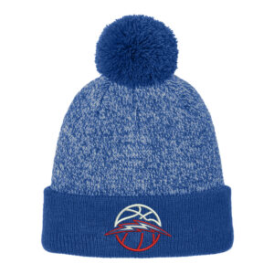 Camanche BB Sport-Tek Halftime Heather Pom Beanie-Royal/Silver