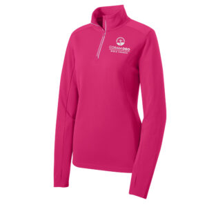 Coram Deo Sport-Tek Ladies Sport-Wick Textured 1/4 Zip Pullover- Pink Raspberry (M, L, XL)