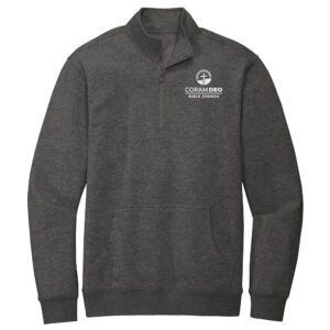 Coram Deo District Unisex V.I.T. Fleece 1/4-Zip-Heathered Charcoal
