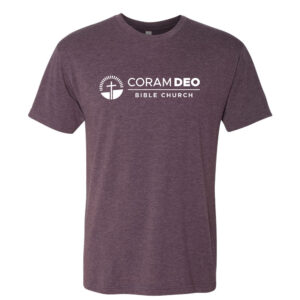 Coram Deo Next Level Unisex Tri-Blend Crew T shirt -Vintage Purple