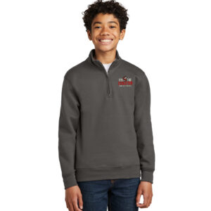 Clinton Evolution VB Youth Core Fleece 1/4-Zip Pullover Sweatshirt-Charcoal