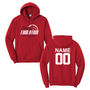 Clinton Evolution VB Unisex Fleece Hooded Sweatshirt-Red