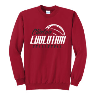 Clinton Evolution VB Unisex Core Fleece Crewneck Sweatshirt-Red