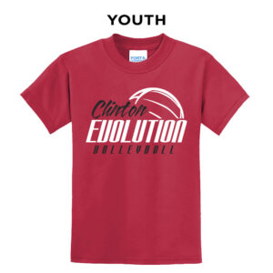 Clinton Evolution VB Youth Short Sleeve Tee-Red