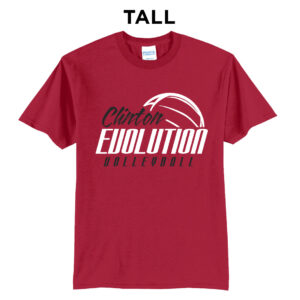 Clinton Evolution VB Tall Cotton Short Sleeve Tee-Red
