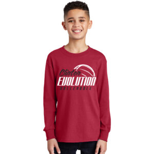 Clinton Evolution VB Youth Long Sleeve Tee-Red