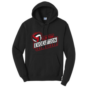 Clinton Evolution VB Unisex Fleece Hooded Sweatshirt-Black