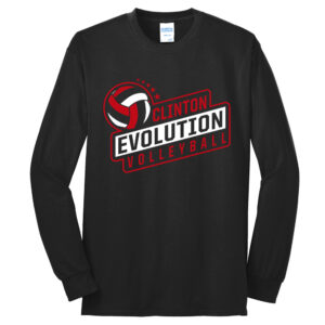 Clinton Evolution VB Unisex Cotton Long Sleeve Tee-Black