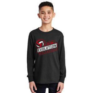 Clinton Evolution VB Youth Cotton Long Sleeve Tee-Black
