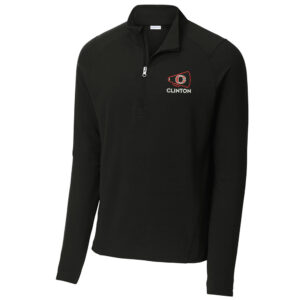 Clinton Cheer Winter Sport-Tek Sport-Wick Men Flex Fleece 1/4-Zip-Black