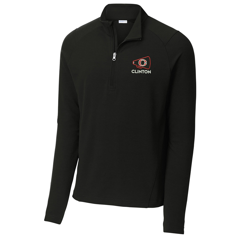 Clinton Cheer Winter Sport-Tek Sport-Wick Men Flex Fleece 1/4-Zip-Black