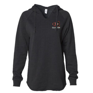 Clinton Cheer Winter Independent Trading Co. – Women’s Lightweight California Wave Wash Hooded Sweatshirt-Black