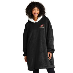 Clinton Cheer Winter Port Authority Mountain Lodge Wearable Blanket-Black ONE SIZE