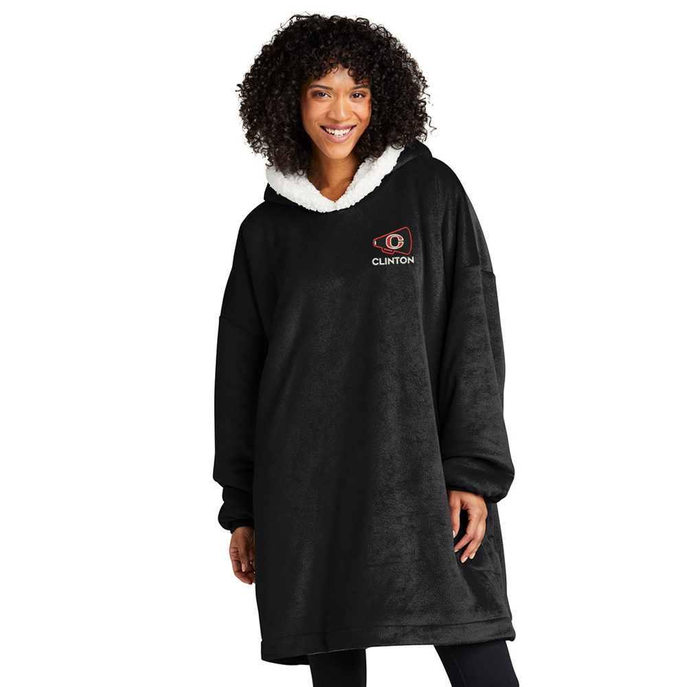 Clinton Cheer Winter Port Authority Mountain Lodge Wearable Blanket-Black ONE SIZE