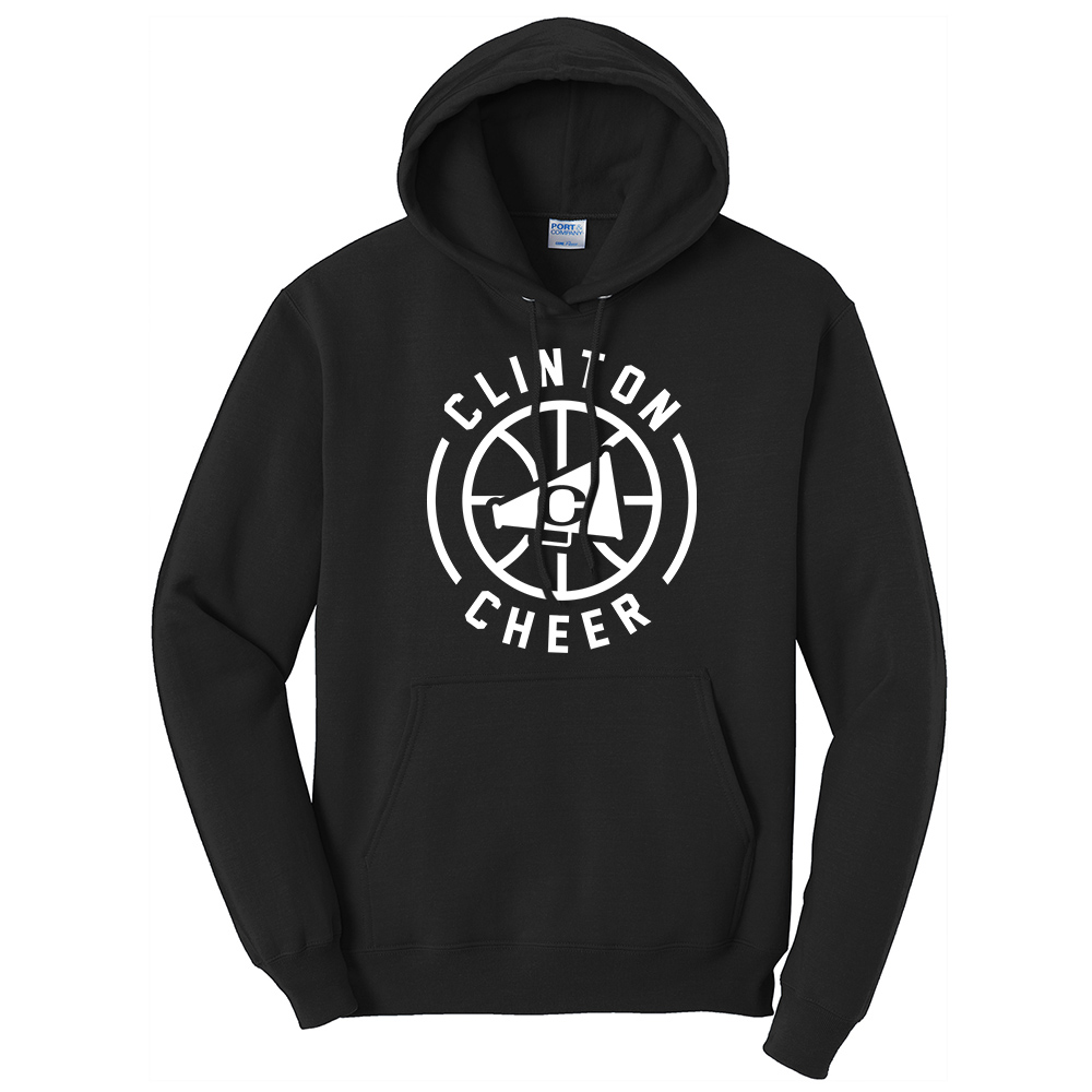 Clinton Cheer Winter Unisex Fleece Hooded Sweatshirt-Black