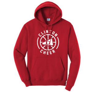 Clinton Cheer Winter Unisex Fleece Hooded Sweatshirt-Red
