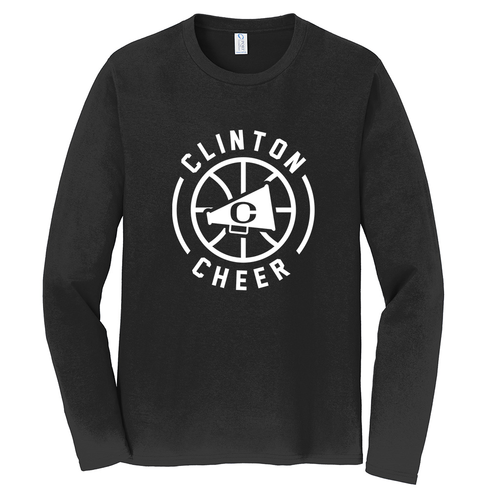 Clinton Cheer Winter Unisex Fan Favorite Cotton Long Sleeve Tee-Black