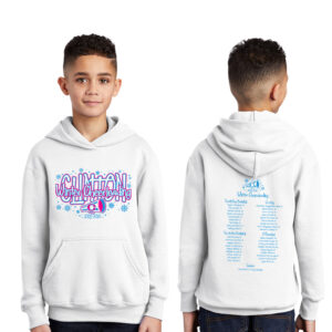 Clinton Cheer Winter Youth Fleece Hooded Sweatshirt-White