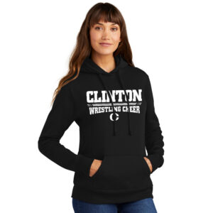 Clinton Cheer Winter Ladies Core Fleece Pullover Hooded Sweatshirt-Black