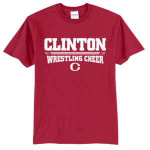 Clinton Cheer Winter Unisex Short Sleeve Tee-Red