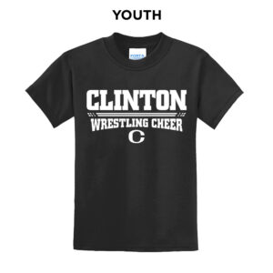 Clinton Cheer Winter Youth Short Sleeve Tee-Black