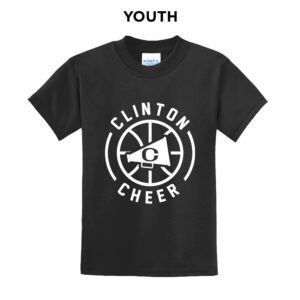 Clinton Cheer Winter Youth Short Sleeve Tee-Black