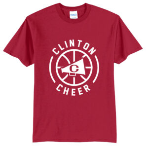 Clinton Cheer Winter Unisex Short Sleeve Tee-Red